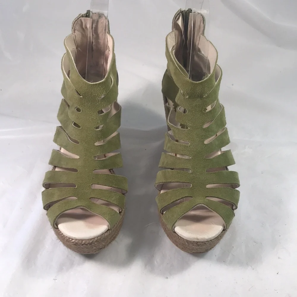 Cordani Women’s Electra Platform Wedge Heel Green Suede Boho Chic Sandal Bootie